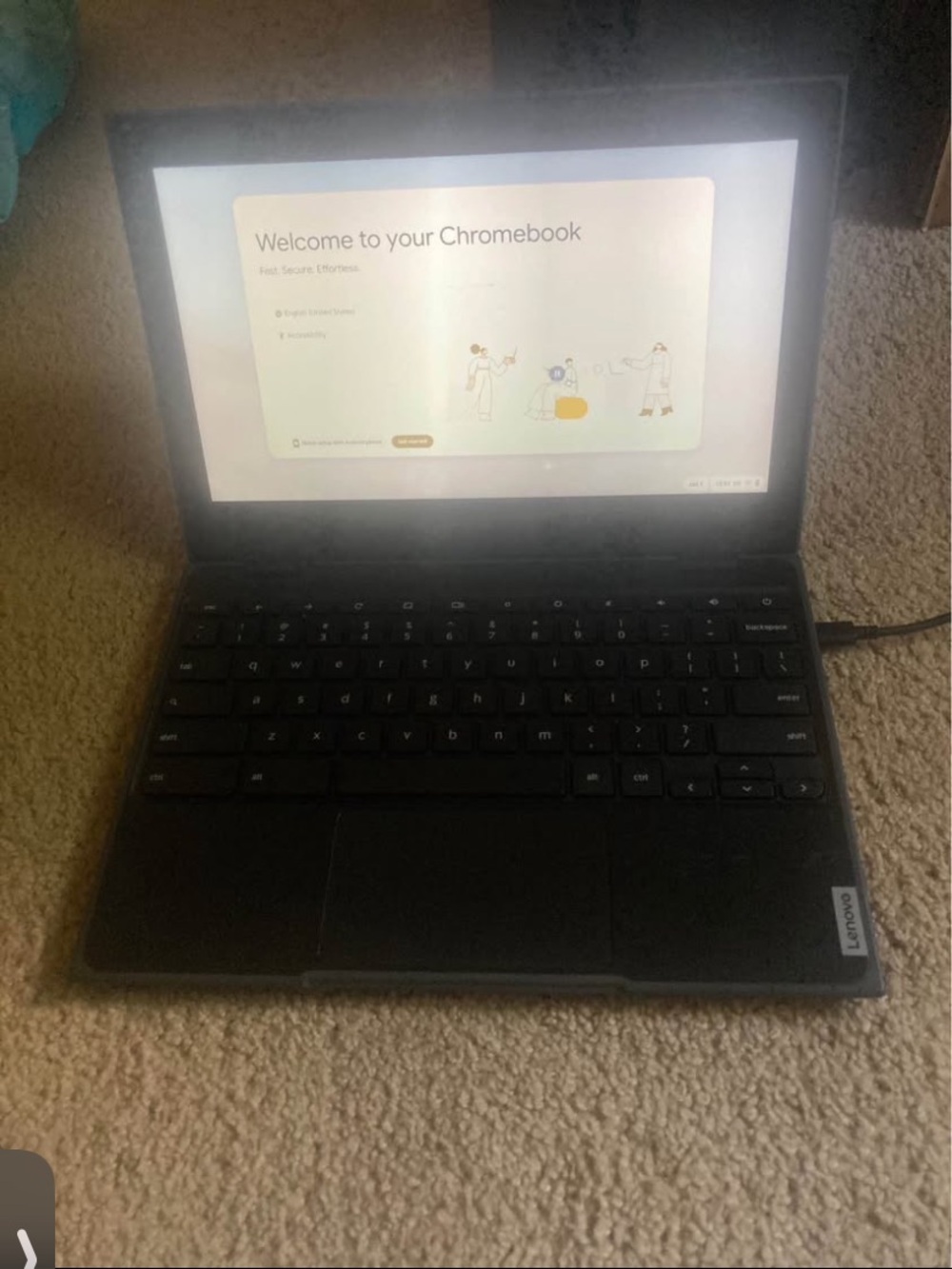 Lenovo Chromebook Laptop in Black with Gray Display Bezel